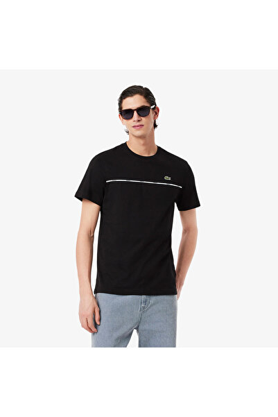 Lacoste Erkek Regular Fit Bisiklet Yaka Baskılı Siyah T-Shirt
