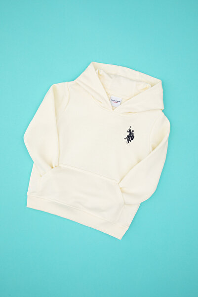 U.S. Polo Assn. سويت شيرت كريمي للأولاد بغطاء رأس 50308442-VR256