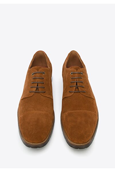 Wittchen Men's Suede Derby Shoes with Decorative Stitching, Brown, Suede Leather