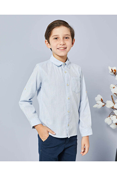 REDTAG قميص أزرق بأكمام طويلة للأولاد