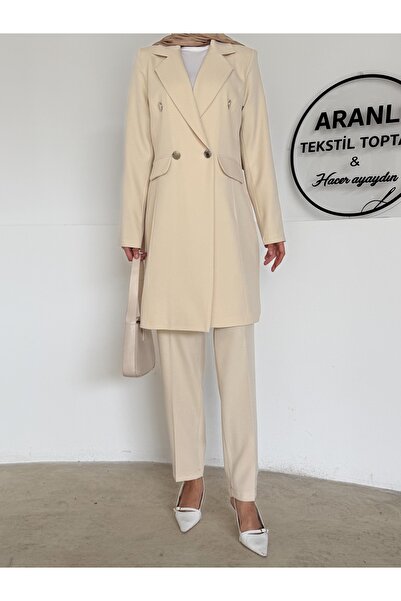 Aranlı tekstil Pant-Jacket Hijab Set / 2-Piece Hijab Set