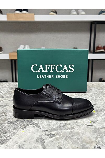 Caffcas Hakiki Deri Siyah Klasik Erkek Ayakkabı 10072-70
