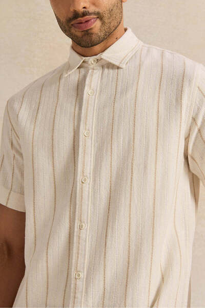 REDTAG Men Beige Casual Shirt