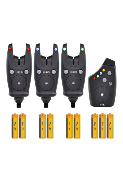 HIRISI جهاز إنذار صيد الكارب اللاسلكي المقاوم للماء S5-3 مع بطارية، جهاز إنذا...