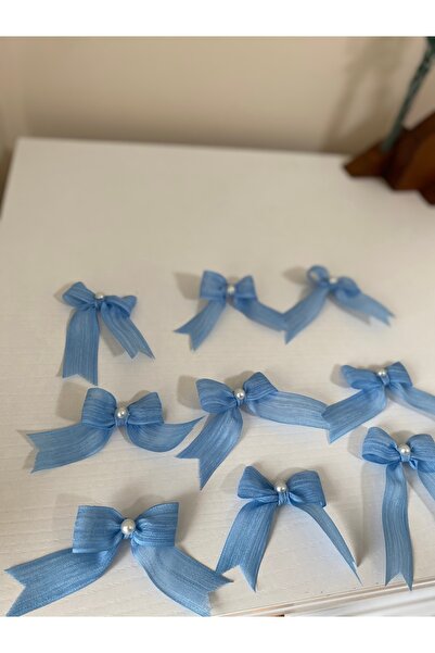 Anı_Atölye Pearl Detailed Natural Elegant Ready-Made Linen Ribbon (20 Pieces)
