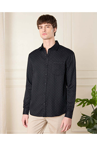 REDTAG Men Black Printed Shirt