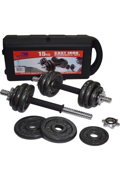 SKY LAND Cast Iron Dumbbell Set EM-9221-15 Adjustable Weights for Home Gym & Strength Training