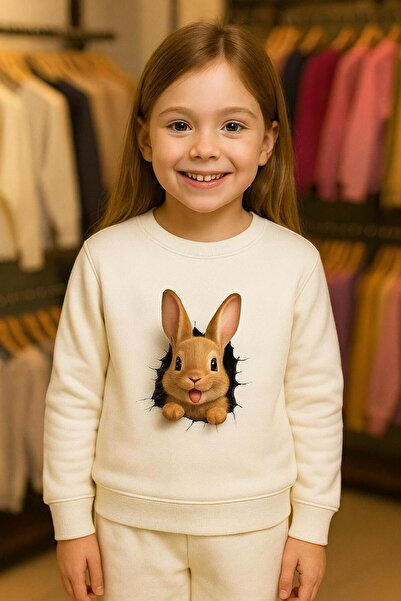 playwear Μακρυμάνικο φούτερ με λαιμόκοψη ποδηλάτου και σχέδιο μίνι κουνελιού,...