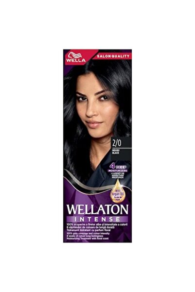 Wella Vopsea de păr permanentă Wellaton Negru 2/0, 110 ml