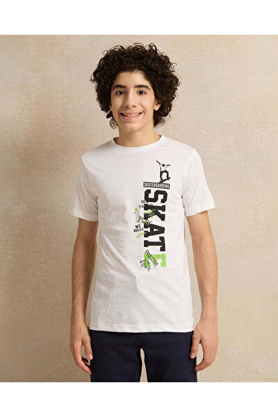 REDTAG Senior Boys Blue Denim Shirt With White Printed T-Shirt (2 Piece)