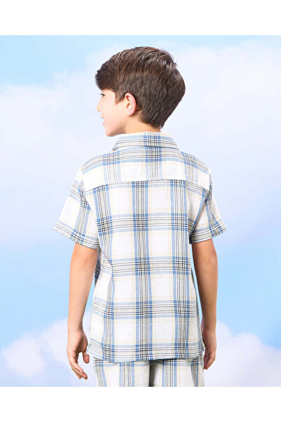 REDTAG Boys White Checkered Shirt
