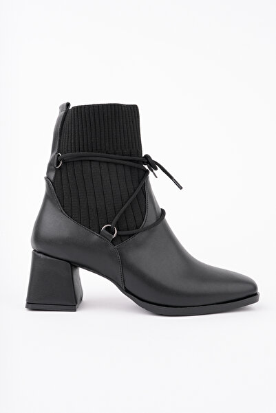 Madam Tarz Emma Kalın Topuklu Triko Bağlı Bot