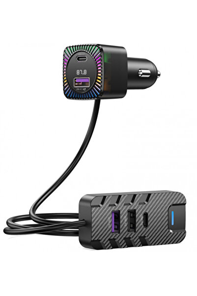 PRİZE FM Modulator Bluetooth CSII with 2 x USB C and 3 x USB A