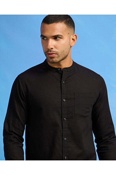 REDTAG Men Black Linen Shirt