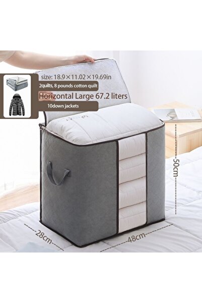 Choice Gray 50x48X28cm Large Capacity Clothes Storage Bag Organizer With Reinforced Handle Suitable For Bla