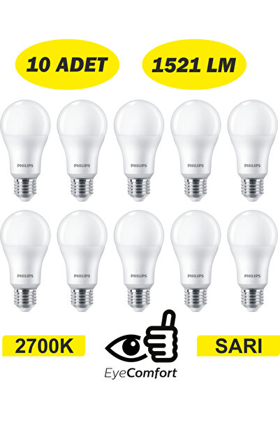 Philips 13W Sarı Led Ampul 2700K MyCare 1521 Lümen E27 – Sıcak Işık, Enerji Tasarruflu
