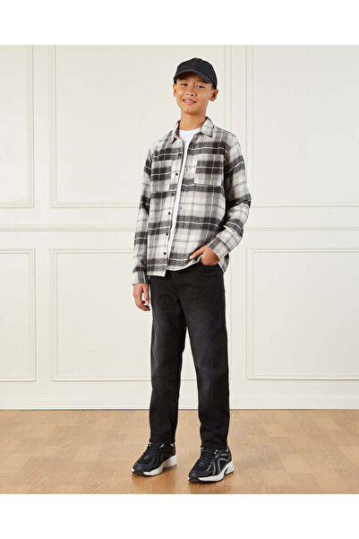 REDTAG Senior Boys Black And White Shirt With T-Shirt Set (2 Piece)