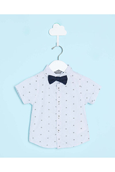 REDTAG Infant Boys Blue Printed Shirt With A Bow
