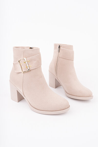 Madam Tarz Bln-408 Thick Heel Belt Detailed Boots