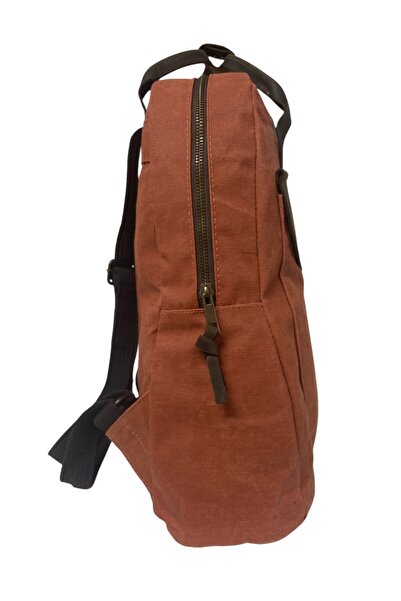 Old Cotton Vintage Leather Canvas Waterproof Disayn Unisex Excursion School Camping Travel Backpack 28X39Cm