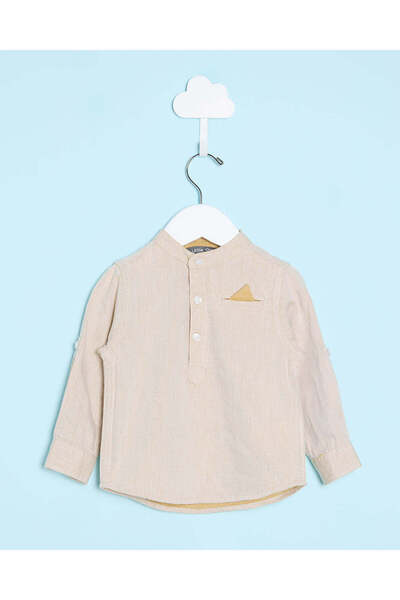 REDTAG قميص بيج بأكمام طويلة للأولاد الرضع