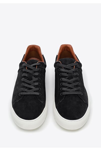 Wittchen Men's suede sneakers with a thick sole, graphite, graphite, suede leather