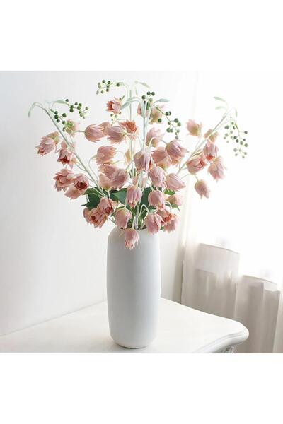 Nettenevime Yapay Çiçek Çan Çiçeği Gülkurusu 85cm Tek Dal Kumaş Çiçek Uzun Dal
