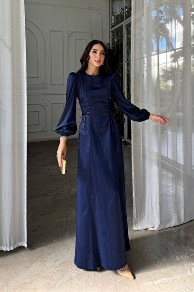 Sindimoda Irmak Μακρύ βραδινό φόρεμα με λεπτομέρεια δεσίματος στο πλάι 9360