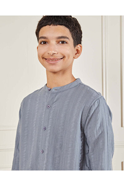 REDTAG Senior Boys Grey Shirt With T-Shirt Set (2 Piece)