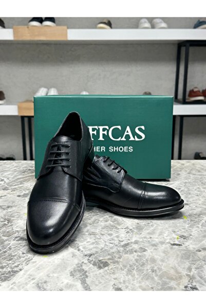 Caffcas Hakiki Deri Siyah Klasik Erkek Ayakkabı 10072-70