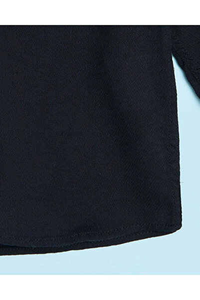 REDTAG Infant Boys Black Dobby Shirt