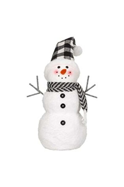 Silver Star Διακοσμητικό Κασκόλ με Σκούφο και Φιγούρα Χιονάνθρωπου σε Μαύρο κ...