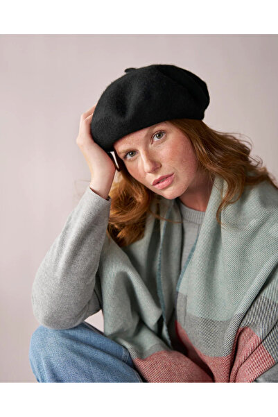 CSR AKSESUAR Black French Painter Felt Beret Hat