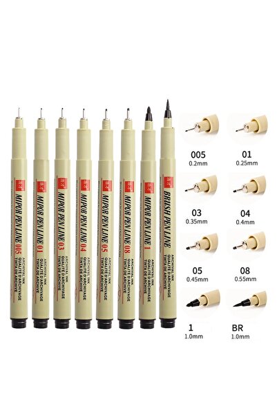 Choice 8 قطع - B 12/9/4 قطع أقلام تحديد صغيرة كاواي مانجا رسم يدوي خطاف قلم س...
