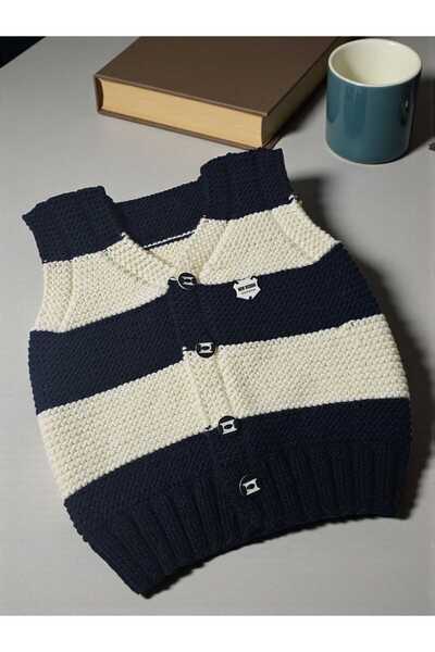 Örgü Sanatı DilekÇak El Örgüsü Yelek, Erkek Bebek Yeleği, Örgü Yelek