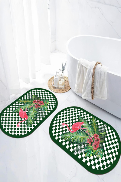 EVİMSEN طقم مقعد المرحاض بقاعدة رقمية مضادة للانزلاق وقابلة للغسل بنمط فلامنغ...