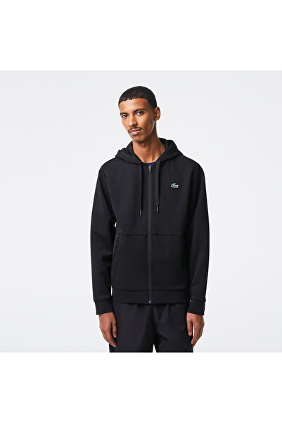 Lacoste Erkek Classic Fit Kapüşonlu Siyah Sweatshirt