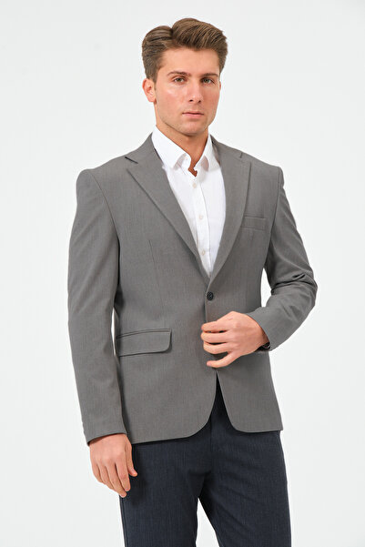 Bonesti Men's Slim Fit Blazer Jacket Smoked