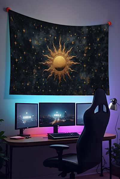 Halura Aesthetic Desenli Duvar Örtüsü– Kaliteli Kumaş, Oda Dekoru Tapestry Du...