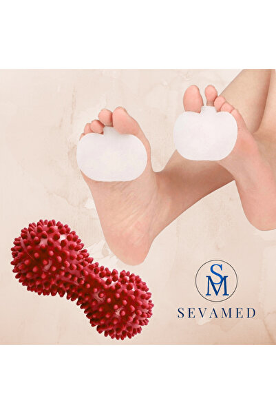 kırmed Ayak Ağrıları İçin Metatarsal Silikon Ped ve Dikenli Ayak Masaj Topu A...