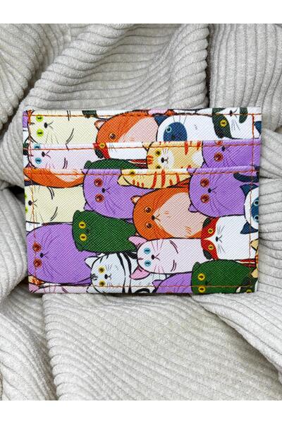 bijoux uniques Colorful Cat Pattern Card Holder Wallet