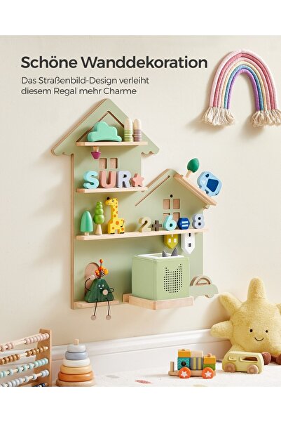 SONGMICS Toy storage shelf Green 55.8x18x60 cm