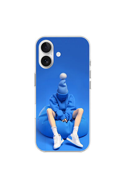 Dali Design حافظة شفافة متوافقة مع هاتف iPhone 16 Plus بتصميم No Face 5