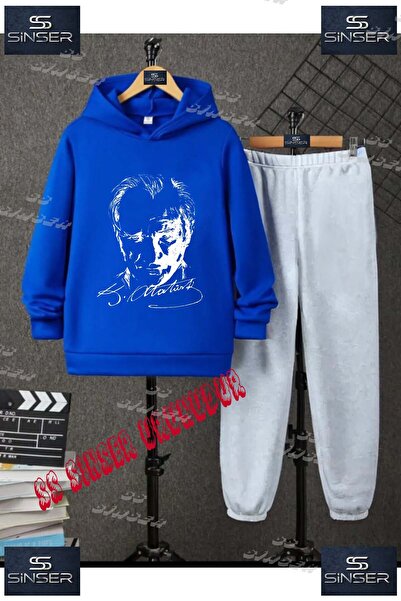 SS SİNSER طقم بدلة رياضية للأطفال من الجنسين مكون من مطبوع قطع باللون الأبيض ...