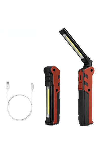 Choice red Dimmable COB LED Work Light USB Rechargeable Flashlight with Magnetic &Hook Power Bank Inspectio