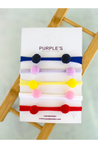 PURPLE'S BİR TUTAM MUTLULUK 5’li Yenidoğan Uyumlu Ponpon Ultra Esnek Bebek Sa...