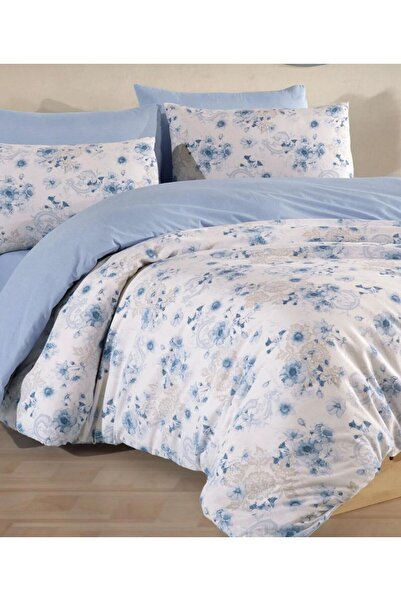 Pamuku Set lenjerie de pat cu model de flori, cu elastic, 180x200 cm