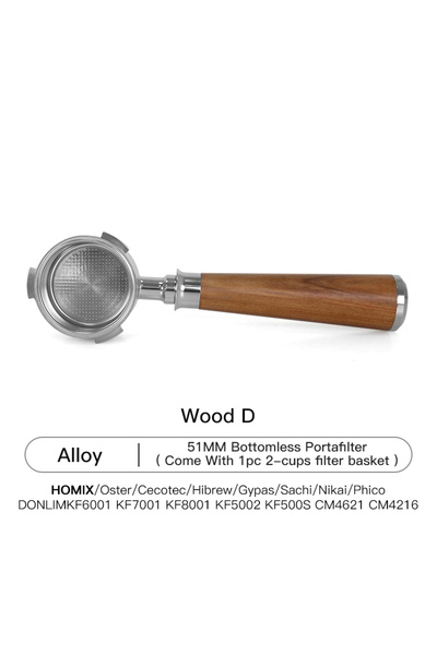 Choice3 حامل فلتر قهوة خشبي بدون قاعدة مقاس 51 مم من وود، متوافق مع ماكينات ه...