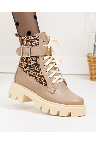 starlike Women's boots, natural leather, beige PCI066