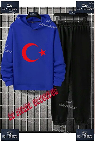 SS SİNSER Children's Unisex Special Printed Hooded Tracksuit Set with Moon an...